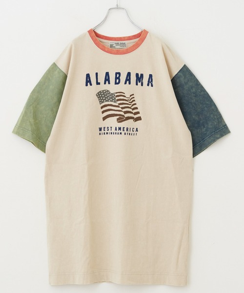 CUBE SUGAR（キューブシュガー）の「OE天竺 ケミカルウォッシュ プリントビッグTシャツ（Tシャツ/カットソー・レディース・ベージュ/ネイビー/カーキ/オレンジ/マルチ・M）」の20枚目の写真