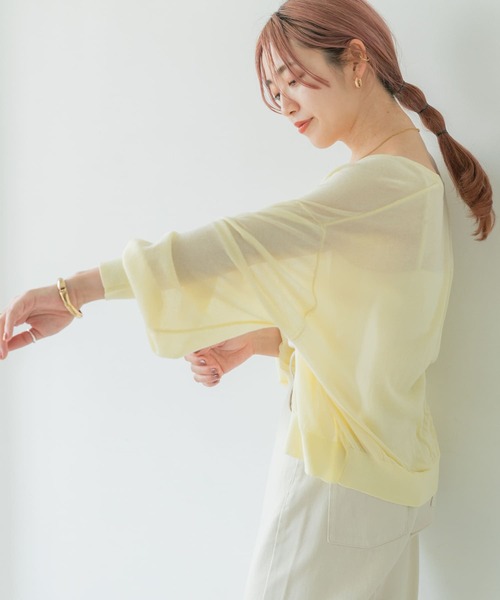 ITEMS URBANRESEARCH(アイテムズ アーバンリサーチ)の「サマーニットカーディガン(カーディガン/ボレロ・レディース・ライトグレー/グレー系その他/チャコールグレー/モカ/イエロー系その他・FREE)」の9枚目の写真