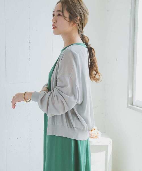 ITEMS URBANRESEARCH(アイテムズ アーバンリサーチ)の「サマーニットカーディガン(カーディガン/ボレロ・レディース・ライトグレー/グレー系その他/チャコールグレー/モカ/イエロー系その他・FREE)」の20枚目の写真