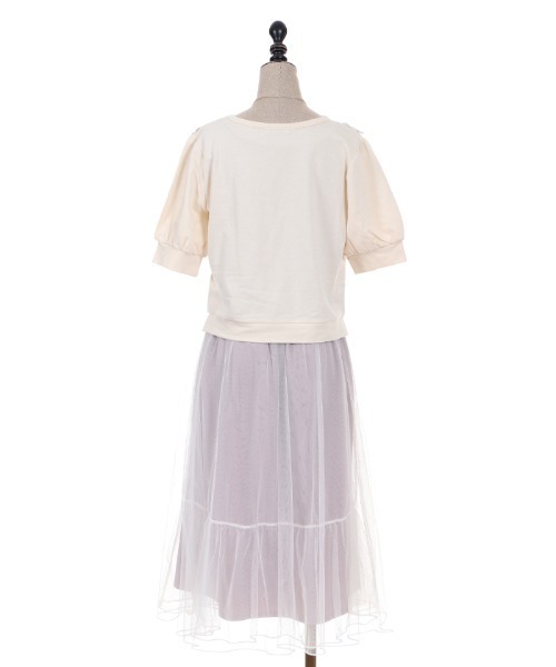 axes femme POETIQUE（アクシーズファムポエティック）の「ドッキング風セットＯＰ（ワンピース・レディース・ブラック/サックスブルー/キナリ・MEDIUM）」の6枚目の写真