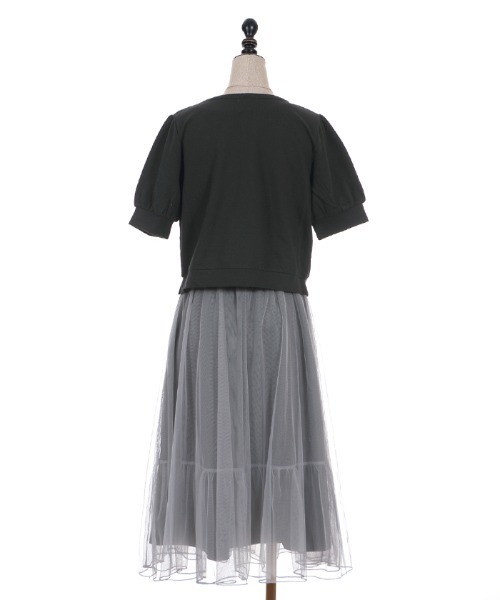 axes femme POETIQUE（アクシーズファムポエティック）の「ドッキング風セットＯＰ（ワンピース・レディース・ブラック/サックスブルー/キナリ・MEDIUM）」の16枚目の写真