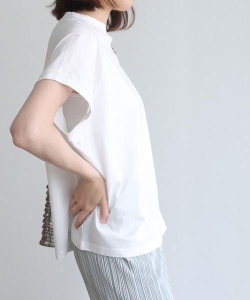 HER CLOSET(ハークローゼット)の「入荷なし【HERCLOSET】ドライタッチコットン100%ラグランTシャツ(Tシャツ/カットソー・レディース・ホワイト/ブラック/ピンク/ブルー/モカ・M)」の7枚目の写真
