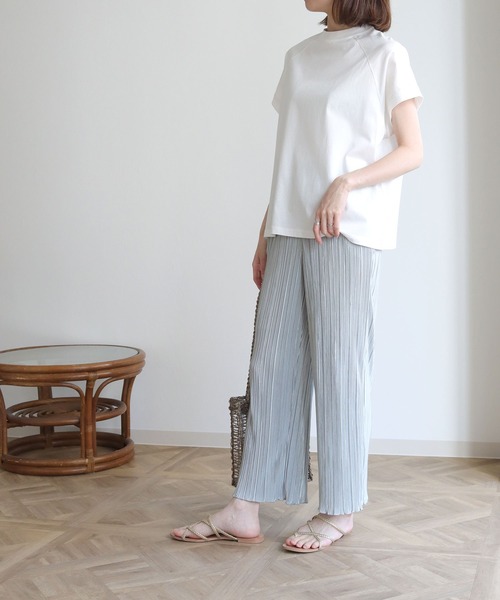 HER CLOSET(ハークローゼット)の「入荷なし【HERCLOSET】ドライタッチコットン100%ラグランTシャツ(Tシャツ/カットソー・レディース・ホワイト/ブラック/ピンク/ブルー/モカ・M)」の10枚目の写真