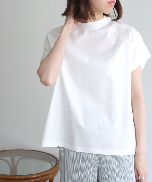 HER CLOSET(ハークローゼット)の「入荷なし【HERCLOSET】ドライタッチコットン100%ラグランTシャツ(Tシャツ/カットソー・レディース・ホワイト/ブラック/ピンク/ブルー/モカ・M)」の12枚目の写真