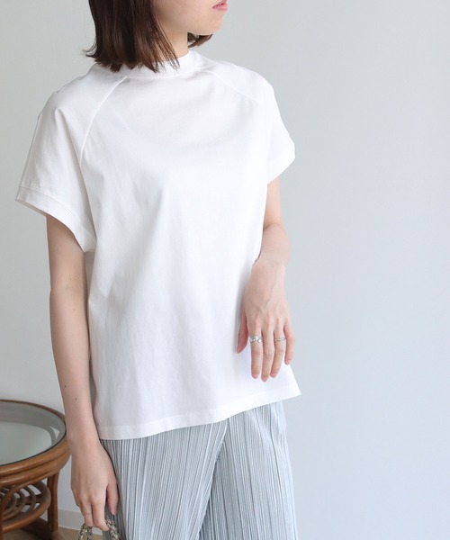 HER CLOSET(ハークローゼット)の「入荷なし【HERCLOSET】ドライタッチコットン100%ラグランTシャツ(Tシャツ/カットソー・レディース・ホワイト/ブラック/ピンク/ブルー/モカ・M)」の6枚目の写真