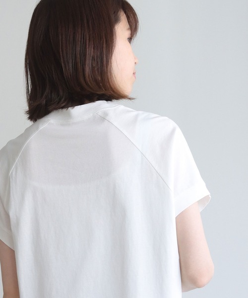 HER CLOSET(ハークローゼット)の「入荷なし【HERCLOSET】ドライタッチコットン100%ラグランTシャツ(Tシャツ/カットソー・レディース・ホワイト/ブラック/ピンク/ブルー/モカ・M)」の9枚目の写真