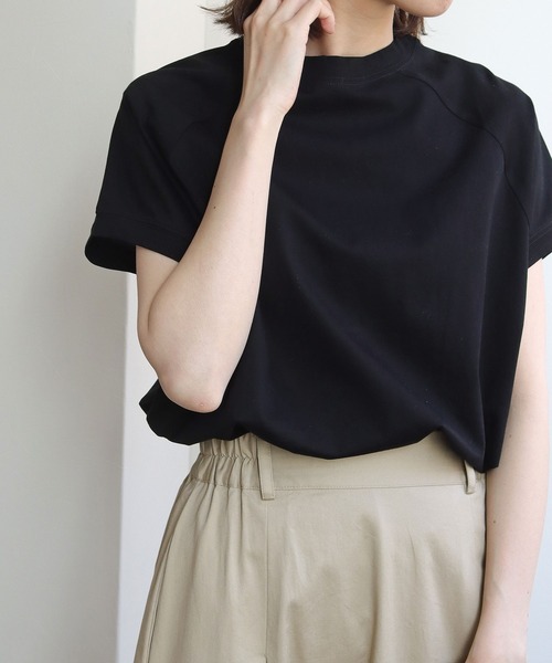 HER CLOSET(ハークローゼット)の「入荷なし【HERCLOSET】ドライタッチコットン100%ラグランTシャツ(Tシャツ/カットソー・レディース・ホワイト/ブラック/ピンク/ブルー/モカ・M)」の13枚目の写真