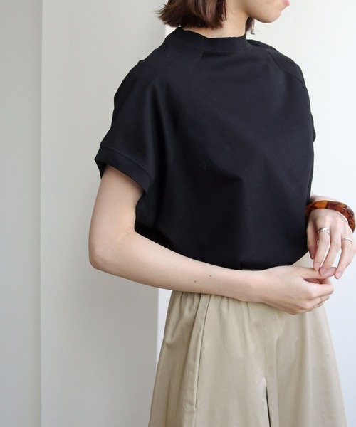 HER CLOSET(ハークローゼット)の「入荷なし【HERCLOSET】ドライタッチコットン100%ラグランTシャツ(Tシャツ/カットソー・レディース・ホワイト/ブラック/ピンク/ブルー/モカ・M)」の14枚目の写真