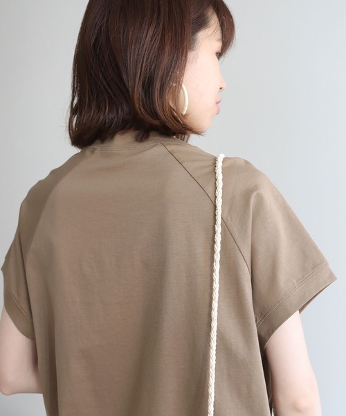 HER CLOSET(ハークローゼット)の「入荷なし【HERCLOSET】ドライタッチコットン100%ラグランTシャツ(Tシャツ/カットソー・レディース・ホワイト/ブラック/ピンク/ブルー/モカ・M)」の18枚目の写真