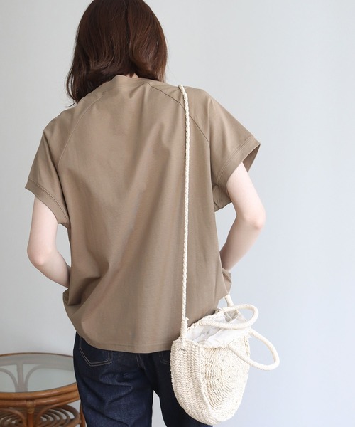 HER CLOSET(ハークローゼット)の「入荷なし【HERCLOSET】ドライタッチコットン100%ラグランTシャツ(Tシャツ/カットソー・レディース・ホワイト/ブラック/ピンク/ブルー/モカ・M)」の19枚目の写真