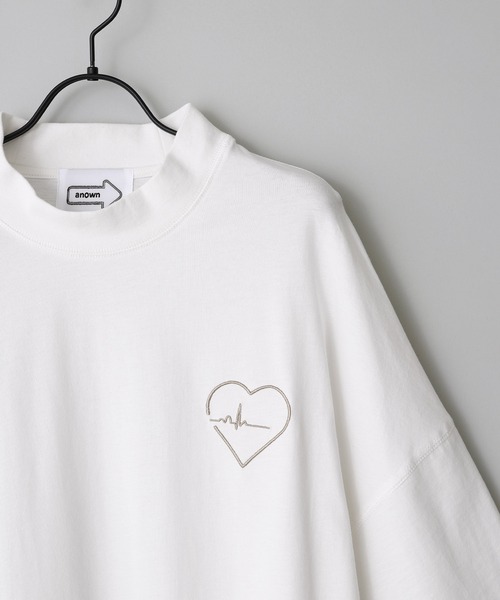 anown(アノン)の「ロゴ刺繍 ルーズ モックネック半袖 Tシャツ ユニセックス/Loose Tee【TikToker森友二×anown 限定コラボ】(Tシャツ/カットソー・メンズ・ホワイト/ブラック・S/M/L)」の12枚目の写真