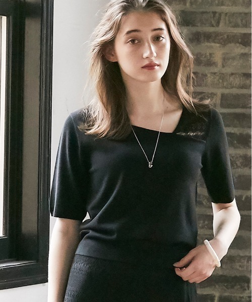 12Twelve Agenda(トゥエルブ アジェンダ)の「SUアシメネックシアーレースニットプルオーバー(ニット/セーター・レディース・ブラック/ブラウン/ボルドー・M)」の17枚目の写真