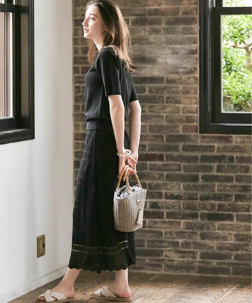 12Twelve Agenda(トゥエルブ アジェンダ)の「SUアシメネックシアーレースニットプルオーバー(ニット/セーター・レディース・ブラック/ブラウン/ボルドー・M)」の22枚目の写真