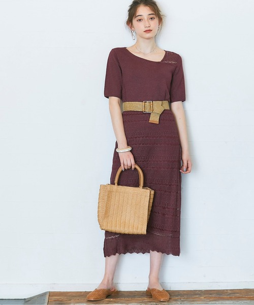 12Twelve Agenda(トゥエルブ アジェンダ)の「SUアシメネックシアーレースニットプルオーバー(ニット/セーター・レディース・ブラック/ブラウン/ボルドー・M)」の10枚目の写真