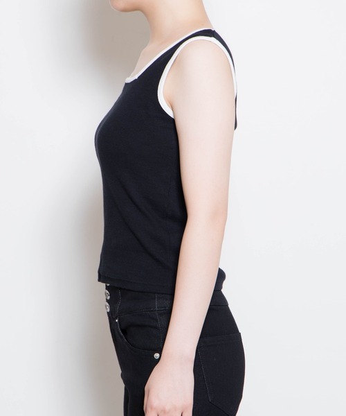WEGO（ウィゴー）の「WEGO/2WAYパイピングタンクトップ（タンクトップ・レディース・サックスブルー/ブラック・FREE）」の10枚目の写真