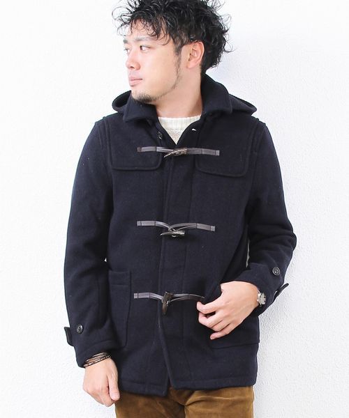 coen(コーエン)の「ヘリンボーンメルトンダッフルコート(ダッフルコート・メンズ・グレー/ブラック/ネイビー/ベージュ・X-LARGE/LARGE/MEDIUM/SMALL)」の4枚目の写真