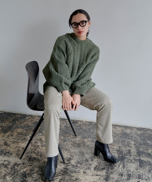 select MOCA（セレクトモカ）の「ジャガード柄ストレートカットパンツ（その他パンツ・レディース・ブラウン/キャメル/ライトベージュ・SMALL/MEDIUM）」の4枚目の写真