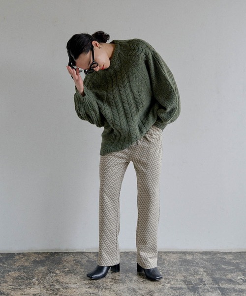 select MOCA（セレクトモカ）の「ジャガード柄ストレートカットパンツ（その他パンツ・レディース・ブラウン/キャメル/ライトベージュ・SMALL/MEDIUM）」の5枚目の写真