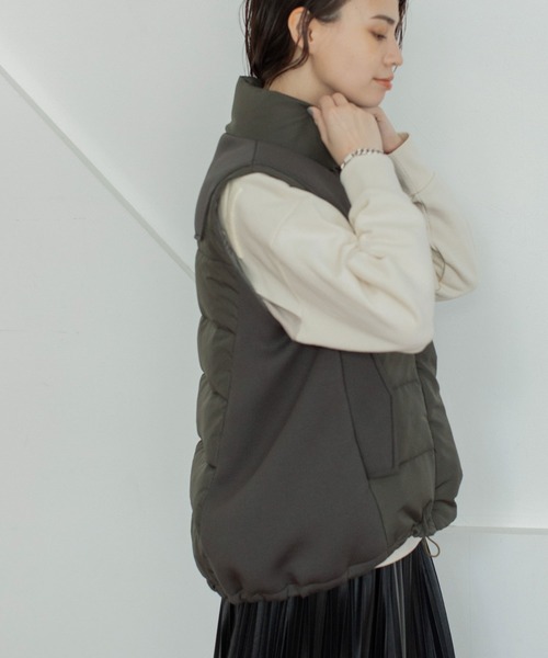 MARECHAL TERRE（マルシャルテル）の「コンビネーションダウンベスト（ダウンベスト・レディース・ライトグレー/ブラック/ベージュ/カーキ・MEDIUM）」の6枚目の写真