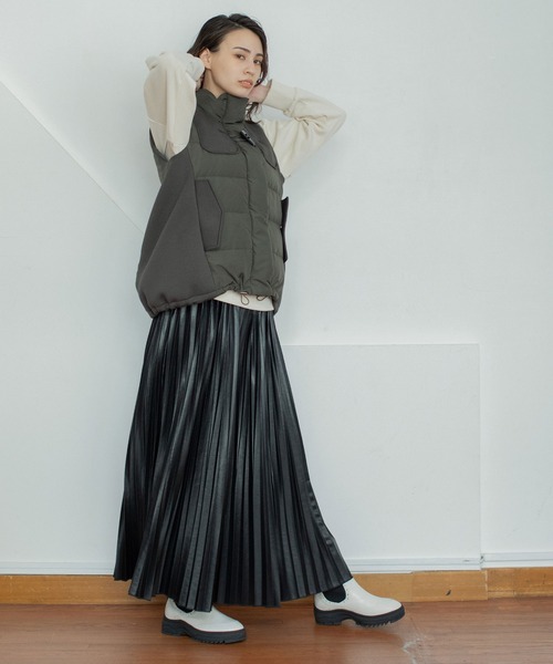 MARECHAL TERRE（マルシャルテル）の「コンビネーションダウンベスト（ダウンベスト・レディース・ライトグレー/ブラック/ベージュ/カーキ・MEDIUM）」の8枚目の写真