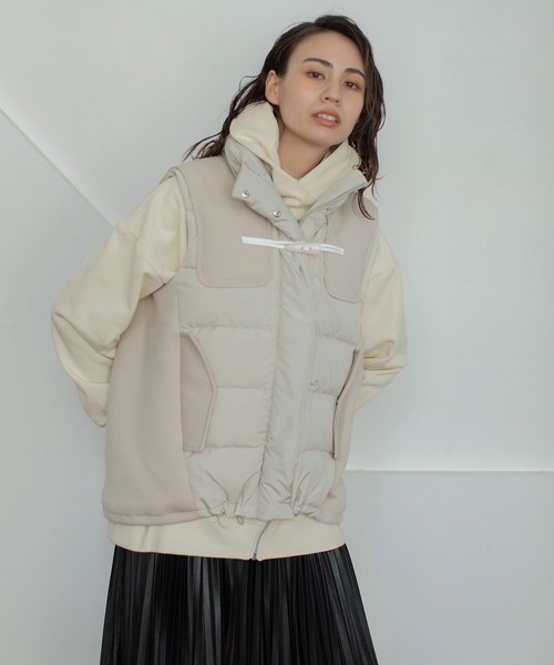 MARECHAL TERRE（マルシャルテル）の「コンビネーションダウンベスト（ダウンベスト・レディース・ライトグレー/ブラック/ベージュ/カーキ・MEDIUM）」の22枚目の写真