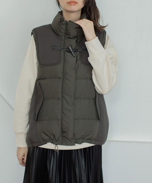 MARECHAL TERRE（マルシャルテル）の「コンビネーションダウンベスト（ダウンベスト・レディース・ライトグレー/ブラック/ベージュ/カーキ・MEDIUM）」の5枚目の写真