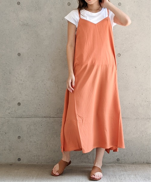 Per sist ence(パーシエンス)の「Per sist ence/パーシエンス トロピカルキャミワンピース(ワンピース・レディース・オレンジ・FREE)」の2枚目の写真