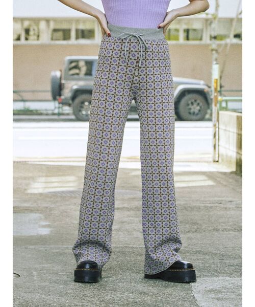jouetie（ジュエティ）の「ジャガードニットパンツ（その他パンツ・レディース・ピンク/ブラウン/グレー/ブラック・MEDIUM）」の6枚目の写真