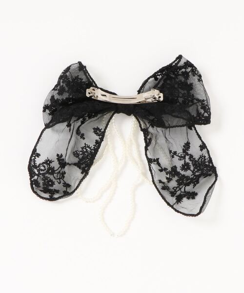 Fun & Daily（ファンアンドデイリー）の「F&D : レースリボンバレッタ（バレッタ/ヘアクリップ・レディース・ホワイト/ブラック・FREE）」の4枚目の写真