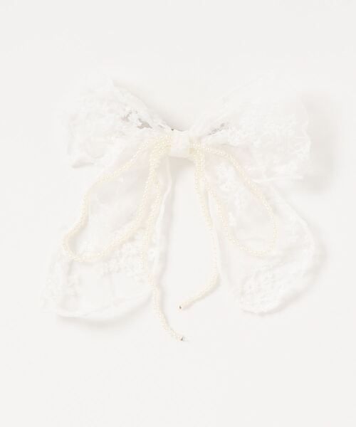 Fun & Daily（ファンアンドデイリー）の「F&D : レースリボンバレッタ（バレッタ/ヘアクリップ・レディース・ホワイト/ブラック・FREE）」の5枚目の写真