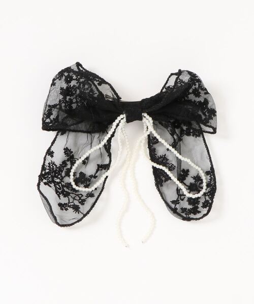 Fun & Daily（ファンアンドデイリー）の「F&D : レースリボンバレッタ（バレッタ/ヘアクリップ・レディース・ホワイト/ブラック・FREE）」の3枚目の写真