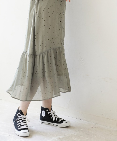 ENNEA(エンネア)の「【シフォン楊柳ドット】裾ギャザー切り替えブラウスワンピース(ワンピース・レディース・ブラック/ブラウン/グリーン・38)」の6枚目の写真