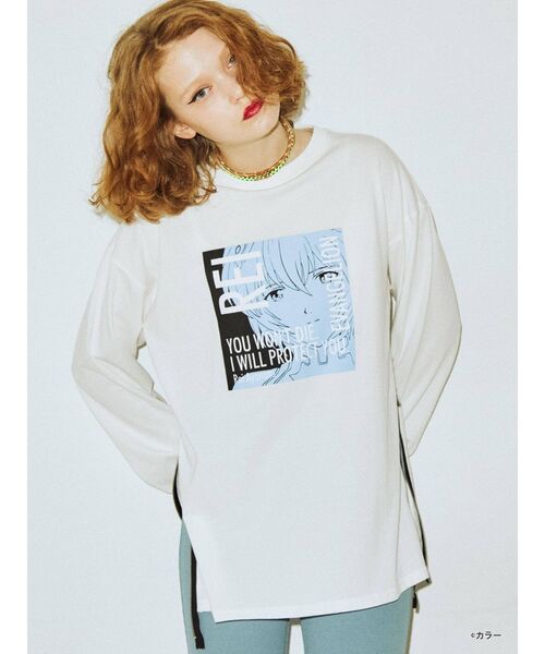 jouetie(ジュエティ)の「ヱヴァンゲリヲン新劇場版 サイドZIPロンT(Tシャツ/カットソー・レディース・ブラック/オフホワイト/レッド・MEDIUM)」の2枚目の写真