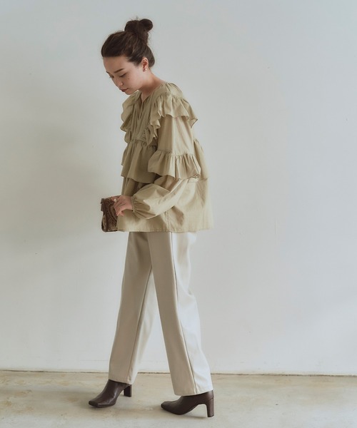 デザインギャザーフリルブラウス（シャツ/ブラウス）｜titivate