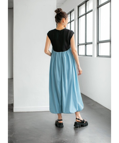 STYLE DELI(スタイルデリ)の「【LUXE】切替ロングバルーンワンピース(ワンピース・レディース・ベージュ/ブルー・01/02)」の17枚目の写真