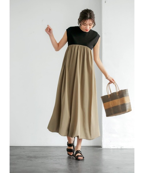 STYLE DELI(スタイルデリ)の「【LUXE】切替ロングバルーンワンピース(ワンピース・レディース・ベージュ/ブルー・01/02)」の19枚目の写真