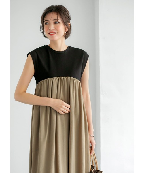 STYLE DELI(スタイルデリ)の「【LUXE】切替ロングバルーンワンピース(ワンピース・レディース・ベージュ/ブルー・01/02)」の20枚目の写真