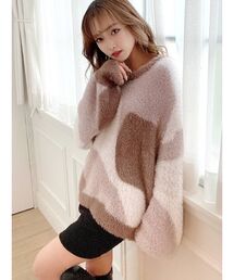 RESEXXY | バイカラーニュアンスニットプルオーバー(ニット/セーター)