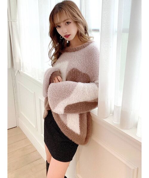 RESEXXY(リゼクシー)の「バイカラーニュアンスニットプルオーバー(ニット/セーター・レディース・ブラック/グリーン/ブラウン・FREE)」の5枚目の写真