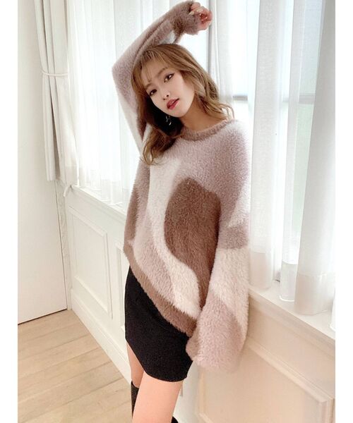 RESEXXY(リゼクシー)の「バイカラーニュアンスニットプルオーバー(ニット/セーター・レディース・ブラック/グリーン/ブラウン・FREE)」の9枚目の写真