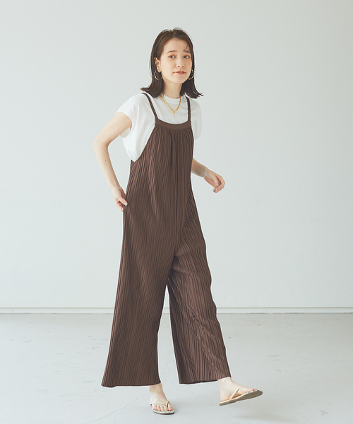 Abahouse Devinette（ドゥヴィネット）の「【Mylanka】ランダムプリーツサロペット（サロペット/オーバーオール・レディース・ブラウン・フリー）」の7枚目の写真