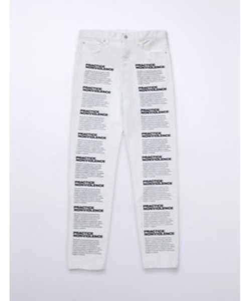 MR.GENTLEMAN(ミスタージェントルマン)の「GRAPHIC TAPERED DENIM(デニムパンツ・メンズ・ブラック/サックスブルー系/ホワイト・34inch/30 inch/32inch/36inch)」の2枚目の写真
