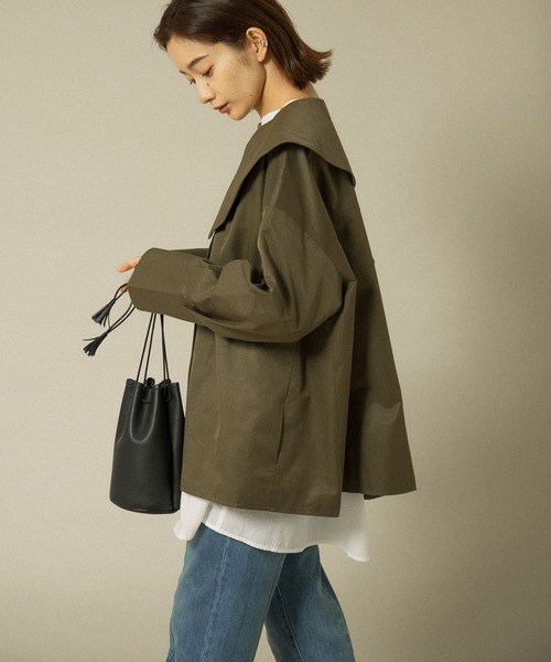 KBF（ケイビーエフ）の「カガリステッチ巾着BAG（ショルダーバッグ・レディース・ブラック/ベージュ/カーキ・ONE）」の2枚目の写真