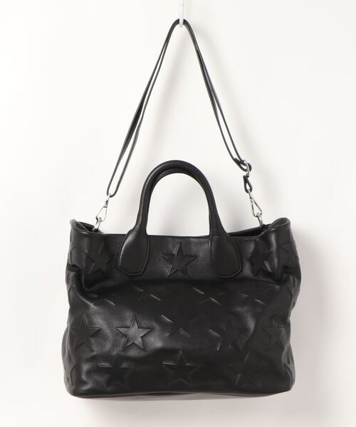 IO PELLE（イオペレ）の「(IO PELLE)スターモチーフ型押しレザートートバッグ（トートバッグ・レディース・ブラック/シルバー・FREE）」の6枚目の写真