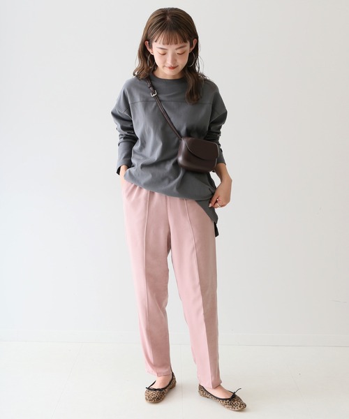 SLOBE IENA（スローブイエナ）の「カラーサテンイージーパンツ【手洗い可能/ウエストゴム】◆（その他パンツ・レディース・ピンク/グリーン/キャメル・38/36）」の15枚目の写真