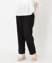 綿麻平織テーパードパンツ