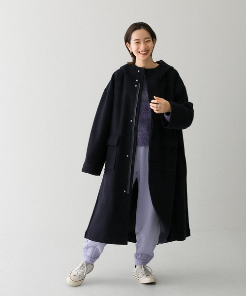 KBF（ケイビーエフ）の「サイドインタックBIGコート（その他アウター・レディース・ネイビー/ラベンダー/ライトベージュ・ONE）」の9枚目の写真