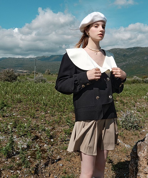 Fano Studios（ファノ ストゥディオズ）の「【Fano Studios】Flare sailor collar double jacket FQ21W086（テーラードジャケット・レディース・ブラック・L/M/S）」の11枚目の写真