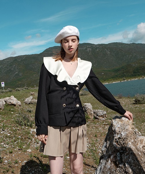 Fano Studios（ファノ ストゥディオズ）の「【Fano Studios】Flare sailor collar double jacket FQ21W086（テーラードジャケット・レディース・ブラック・L/M/S）」の12枚目の写真