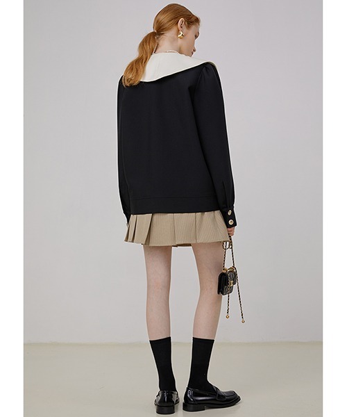 Fano Studios（ファノ ストゥディオズ）の「【Fano Studios】Flare sailor collar double jacket FQ21W086（テーラードジャケット・レディース・ブラック・L/M/S）」の4枚目の写真